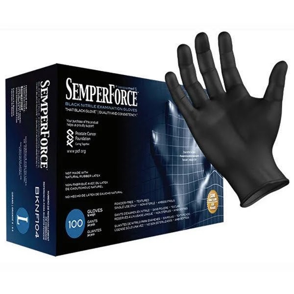 Semperforce Black Nitrile Examination Glove  1 Box
